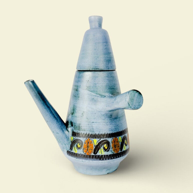 Grande cafetière à glaçure bleue mate, par Jean de Lespinasse, années 1950/1960