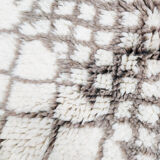Moroccan berber carpet M'rirt ecru with small brown graphic patterns 2,85x2,03m