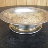Coquillor style butter dish in silver metal