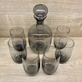 Scandinavian smoke glass set, 1960s