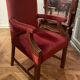 fauteuil de bureau en acajou et velours rouge