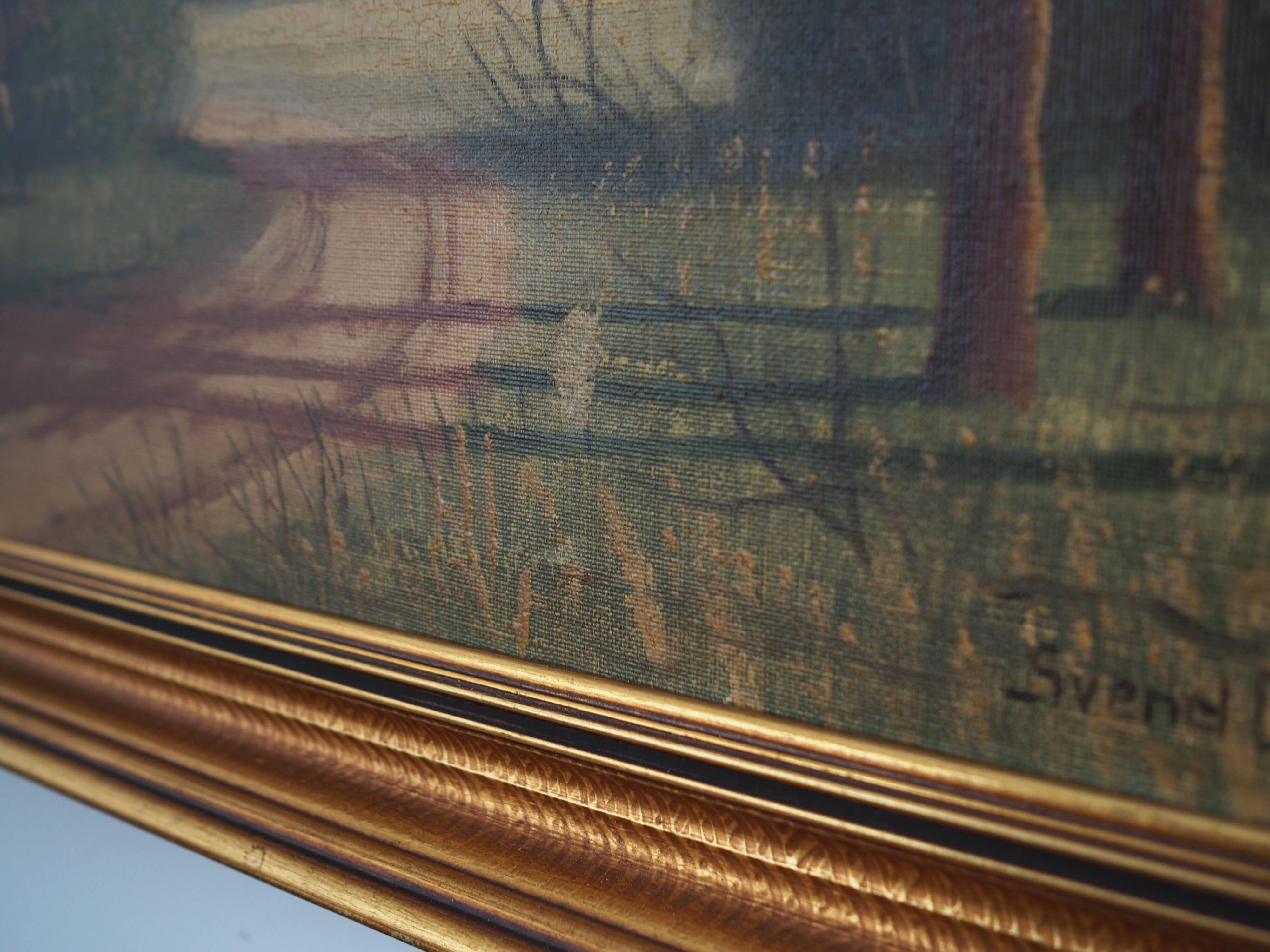 Painting „The Deer by the Road”, Scandinavian design, 1970s