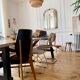 Pair of vintage wood and leather chairs