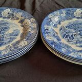 8 flat plates English earthenware Wood and Sons