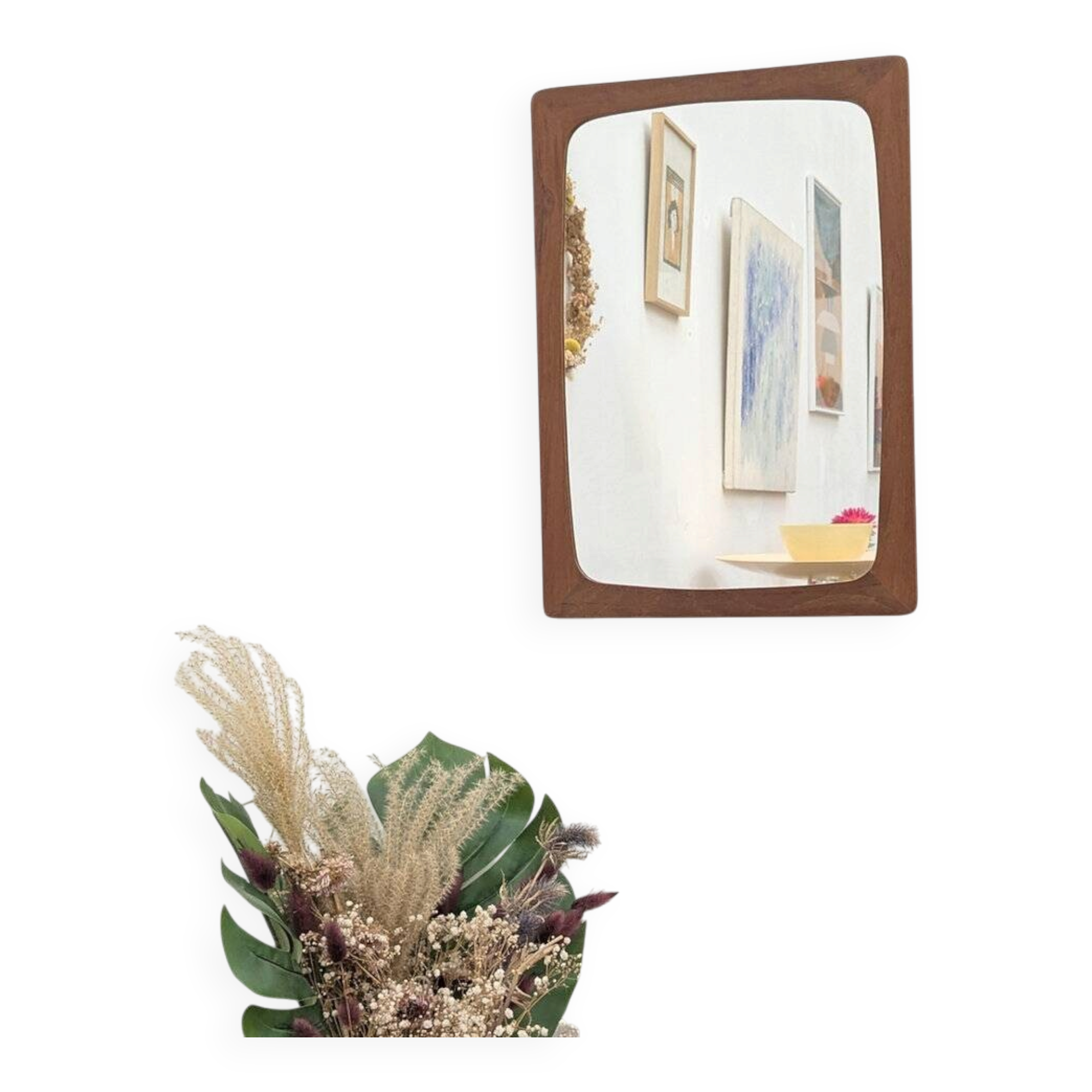 Scandinavian teak mirror