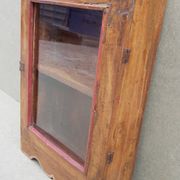 Medicine cabinet wall display case in ancient Burmese teak