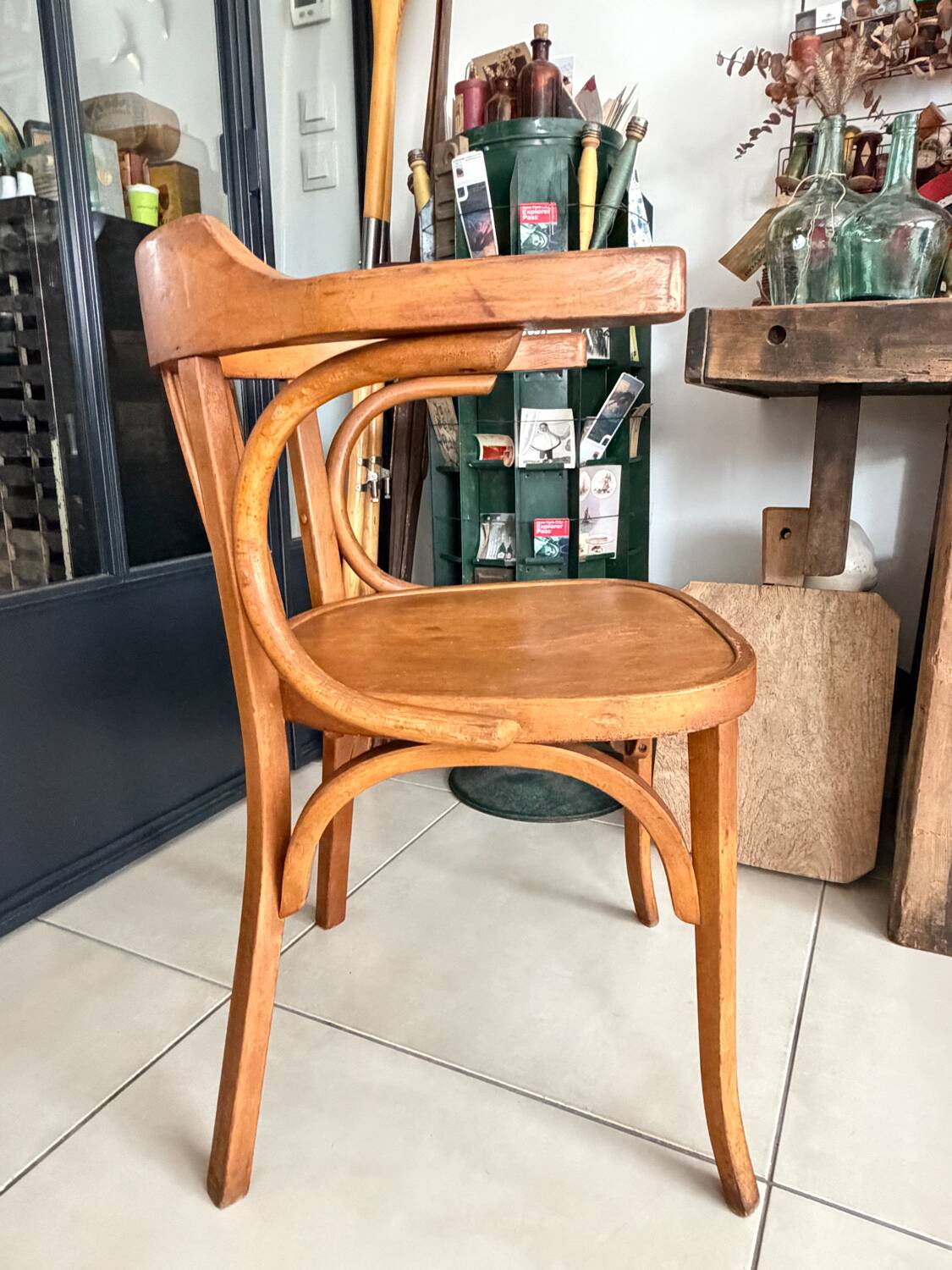 Fauteuil de bureau Baumann bois courbé 1950