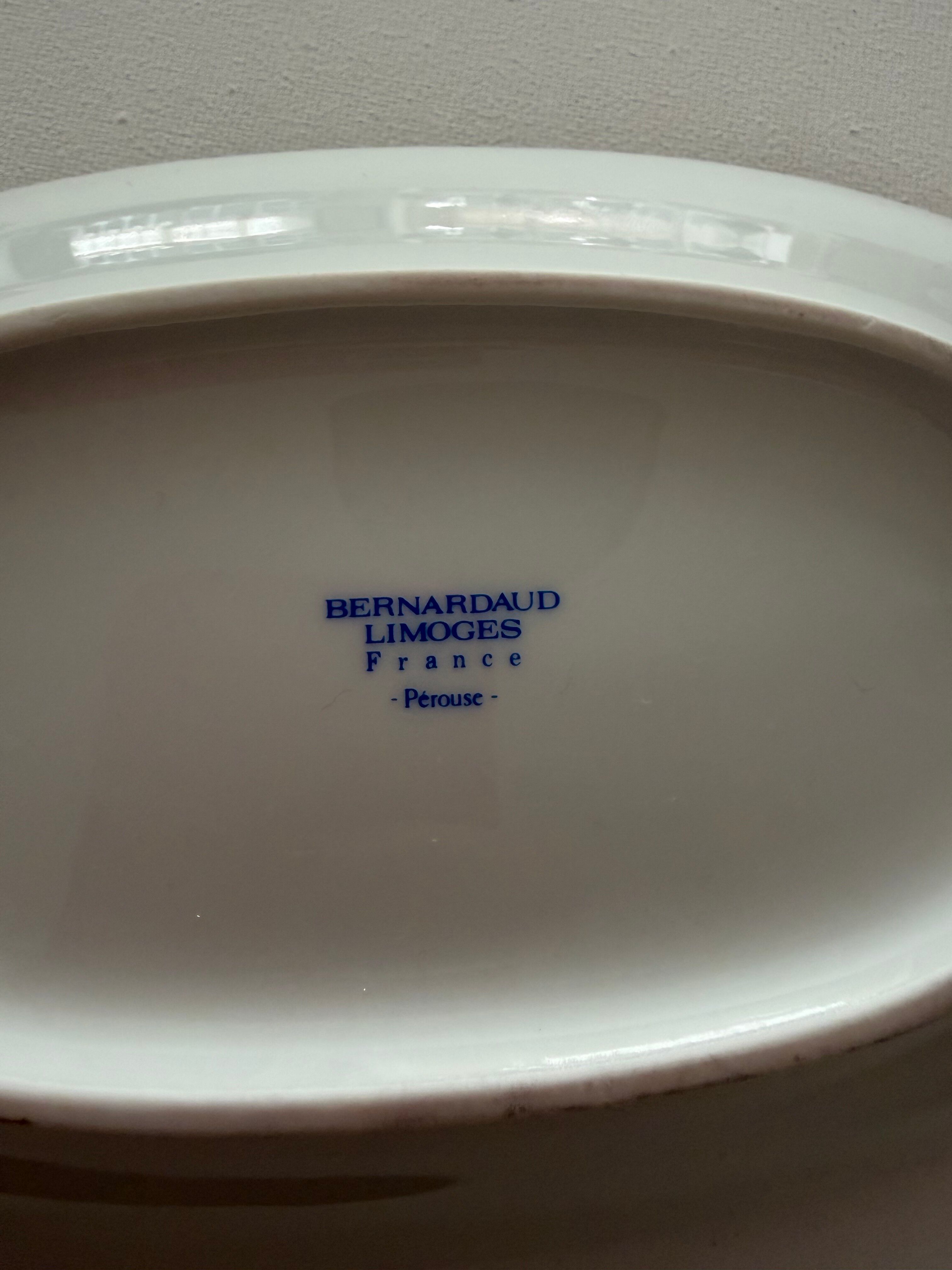 Set of two Limoges porcelain dishes by Bernardaud.
