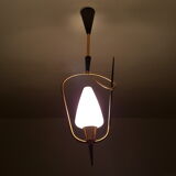 Black and gold chrome pin hanging lamp, 1950