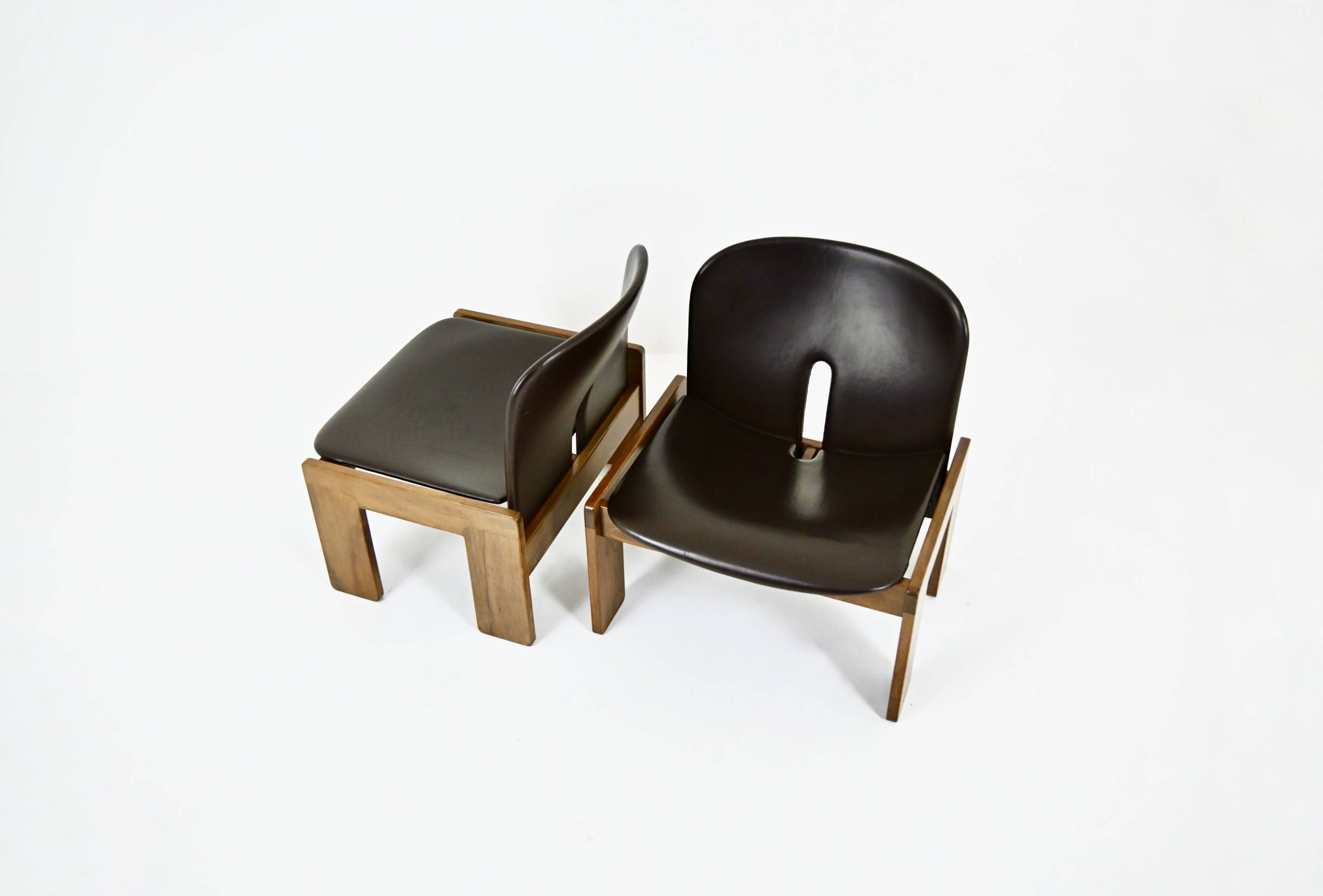 Set of 2 model 925 lounge chairs by Afra & Tobia Scarpa for Cass