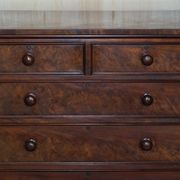 Victorian commode in flame wood with four drawers