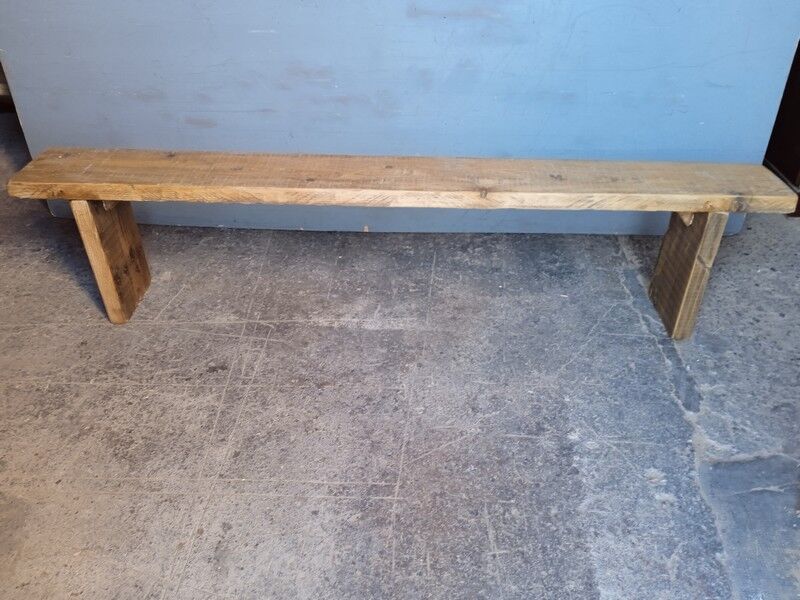 Old solid wood bench of 2 meters