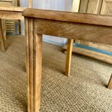 Set of 4 vintage chairs in light wood and cane – refurbished