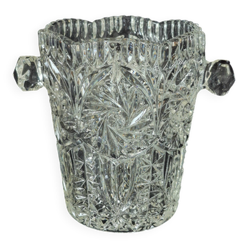 Moulded and cut glass ice bucket, A322