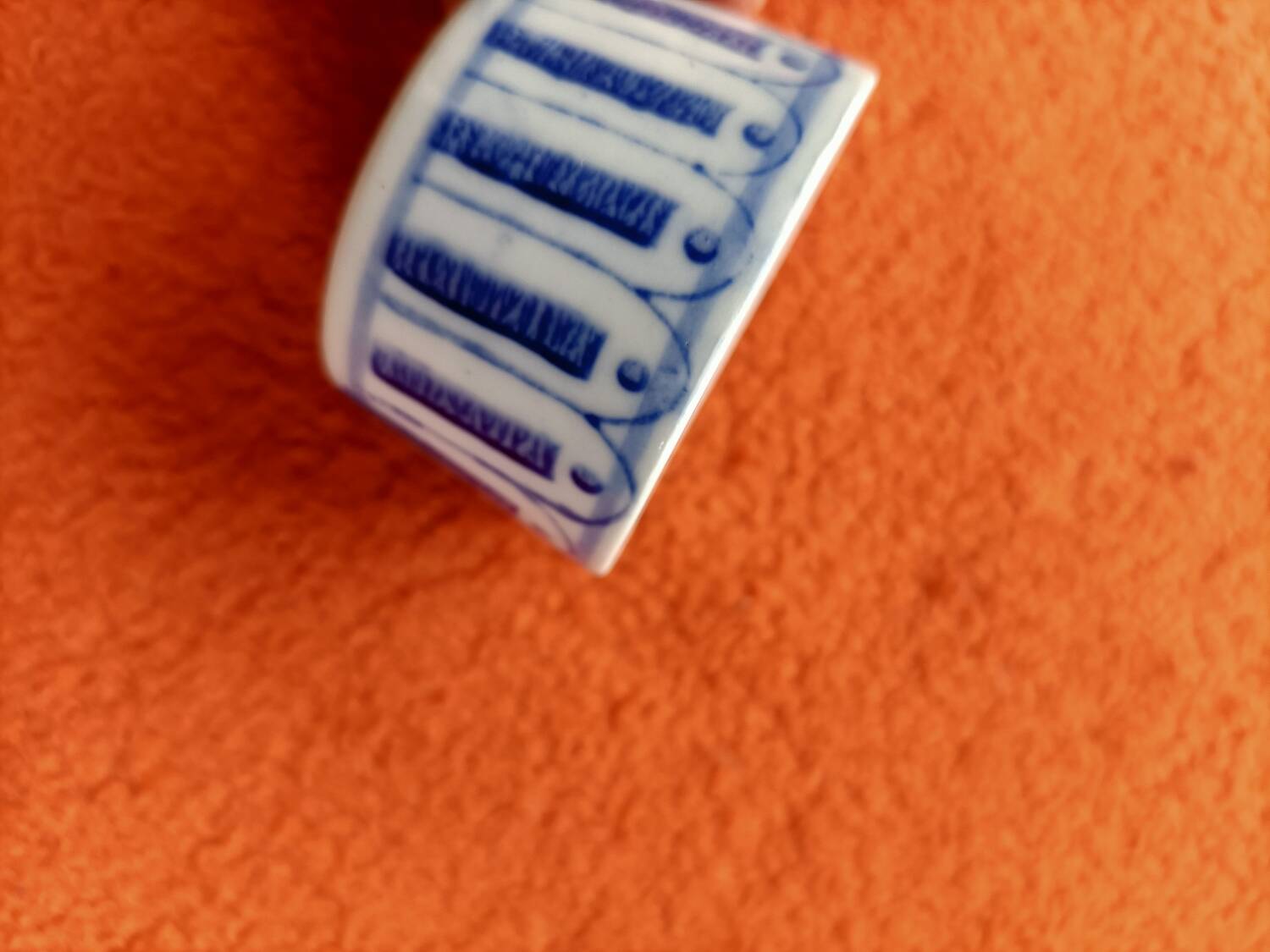 Small vintage blue ceramic box