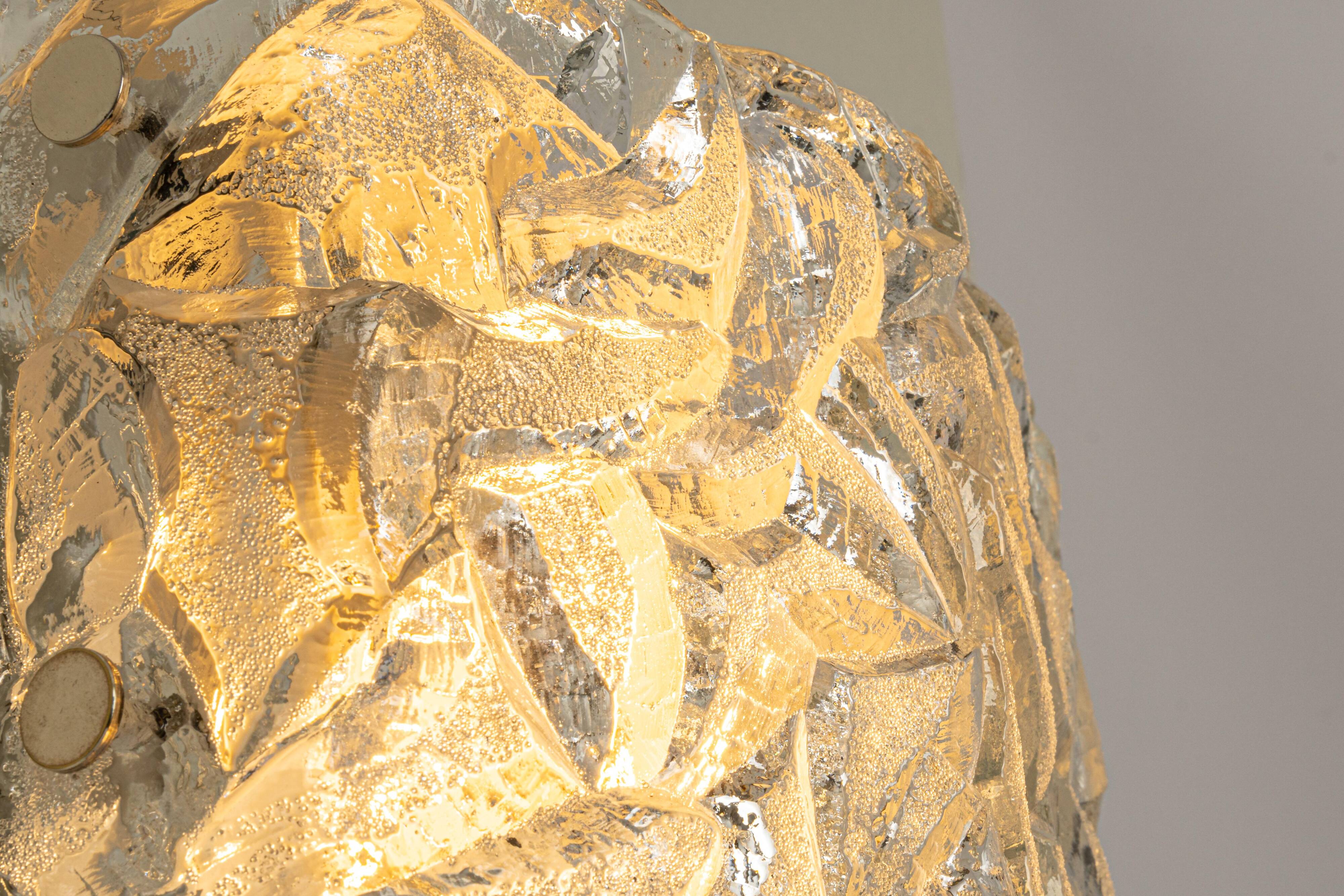 Pair of Murano glass wall sconces by Kaiser, Germany, 1970s.