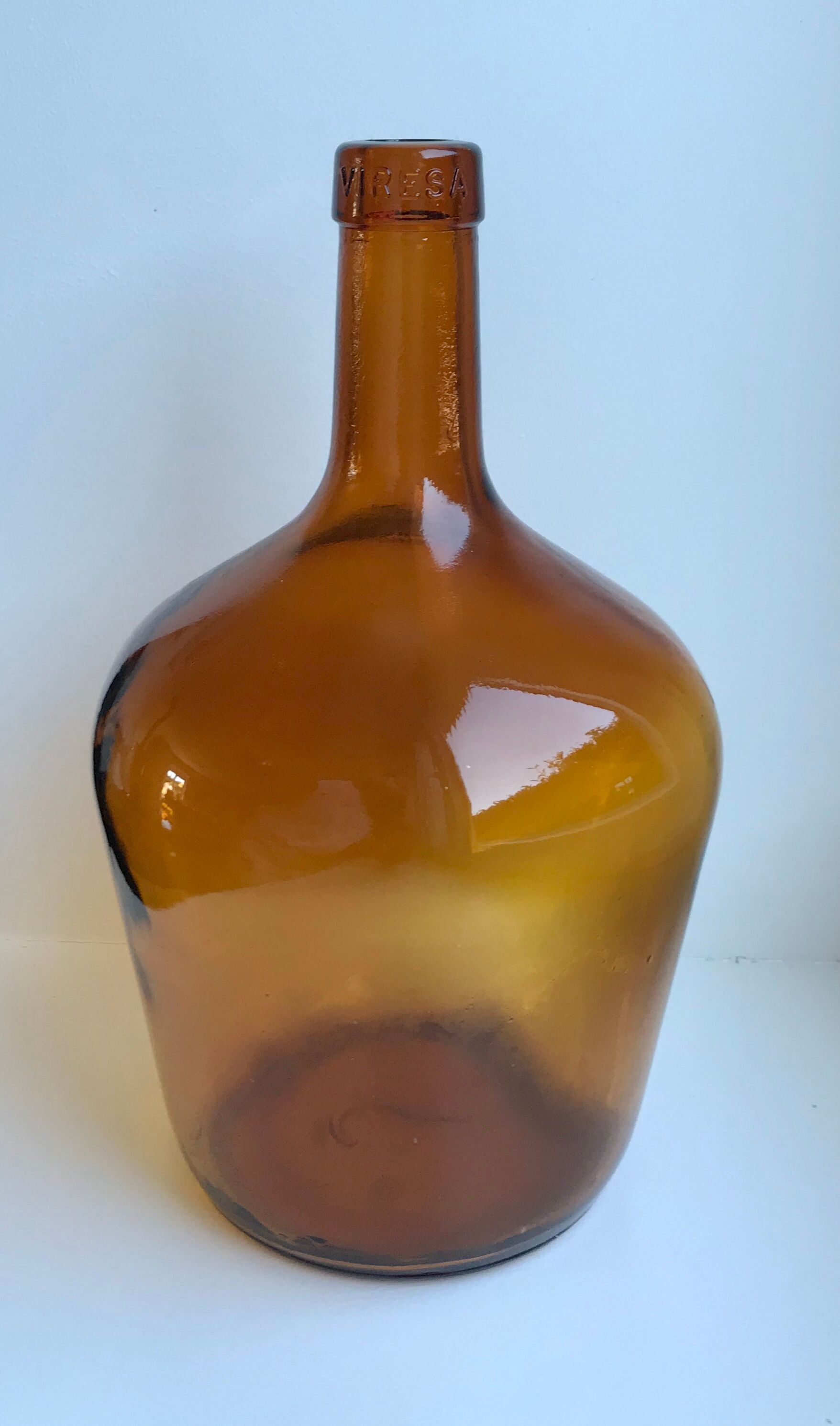 Dame-jeanne viresa couleur ambre vintage