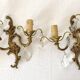 Paire d'appliques en laiton avec pampilles style rocaille