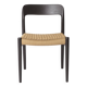Niels Møller Model 75 Chair in Black Oak with Danish Cord, 1960s Vintage