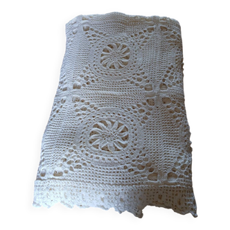 Antique handmade crochet bedspread