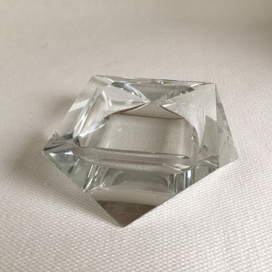 Art Deco glass ashtray in the shape of a prism