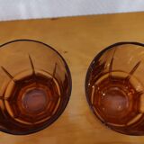 Set of 4 water glasses from the 30s smoked pink