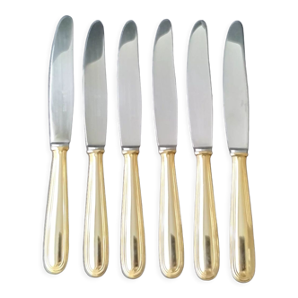 Set de 6 couteaux à fromage Gelb Inox et métal doré