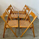 Lot 6 folding wooden chairs and vintage rattan canning year 60