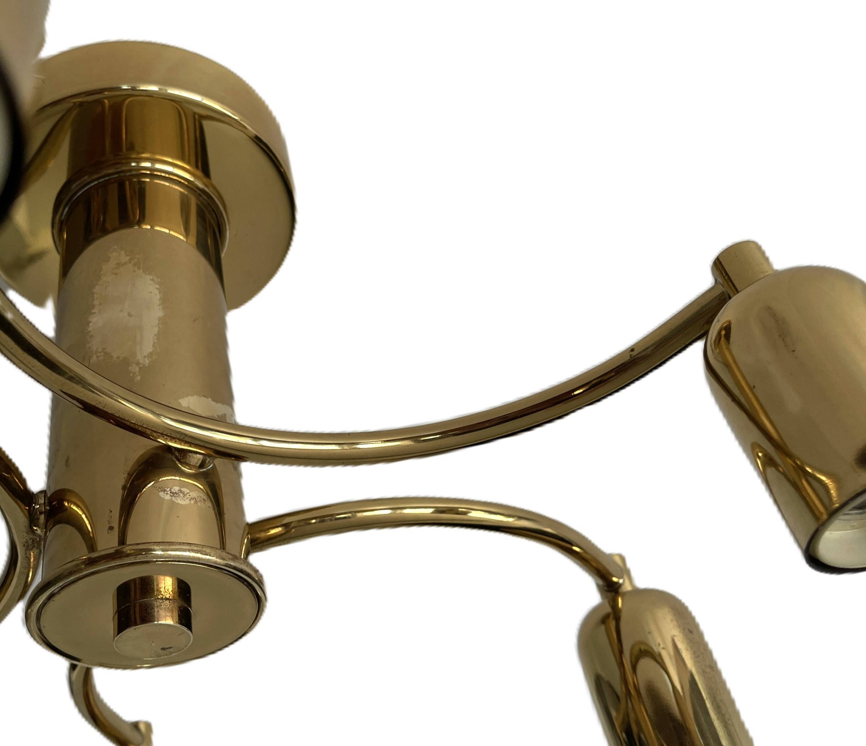 Brass ceiling light in Mid-Century Modern style, Germany, 1970s.