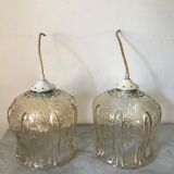 Vintage glass tulip hanging lamp