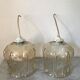 Suspension tulipe en verre vintage