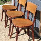 3 Baumann chairs with wide backs No. 30, dark beech