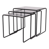 Black Metal frame Nesting tables German 1970s