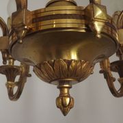 French art nouveau bronze empire style 6 lights chandelier