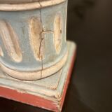 Pied de lampe ananas, bois peint à la main, années 50