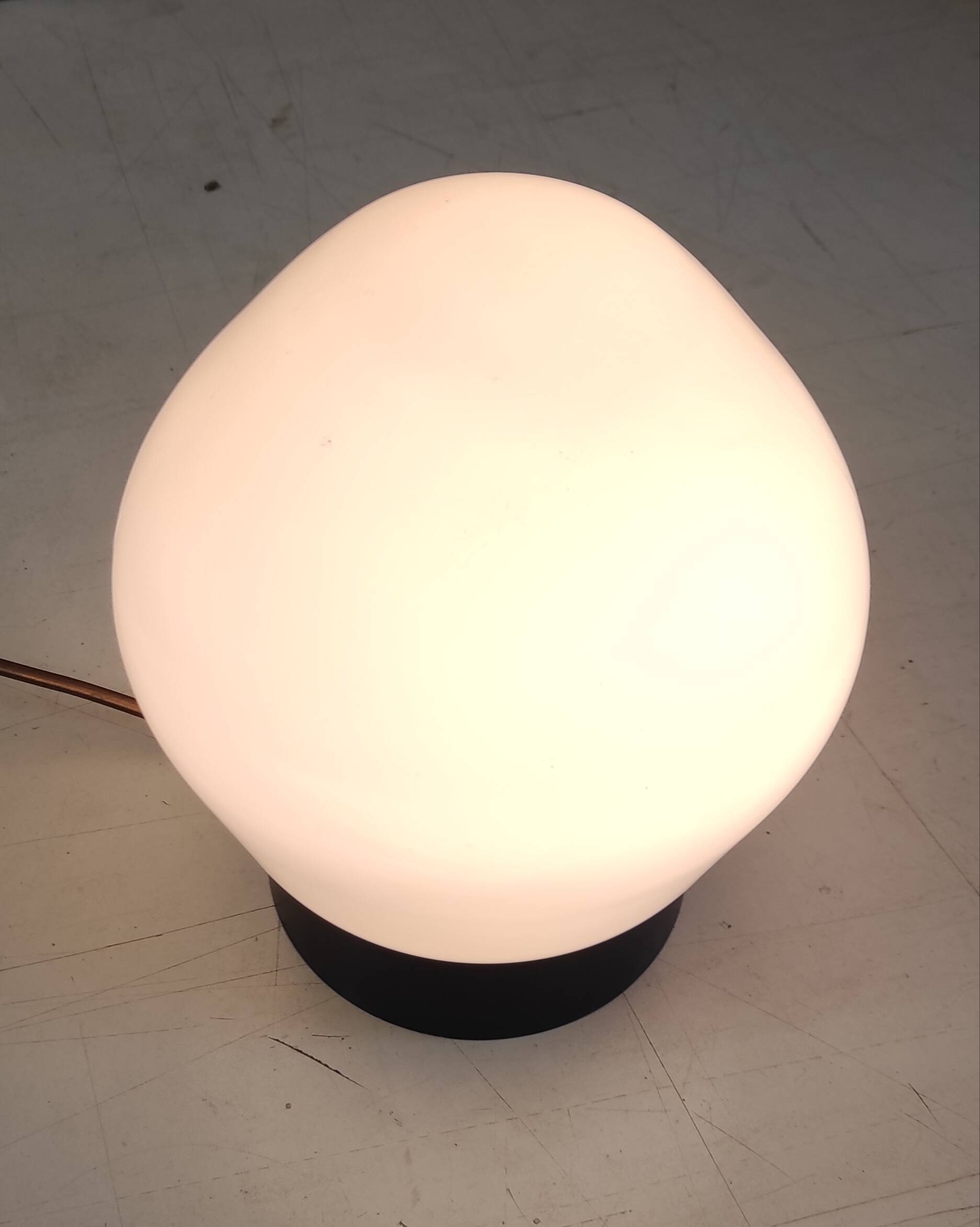 Ceiling light by PHILIPS in white glass and black ABS frame - 70's