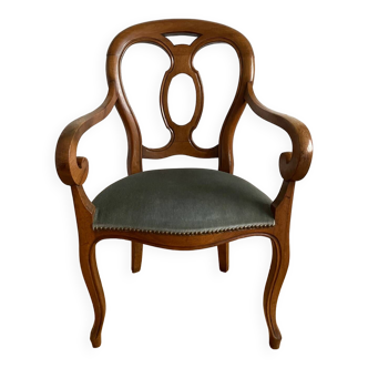 Louis Philippe armchair in walnut