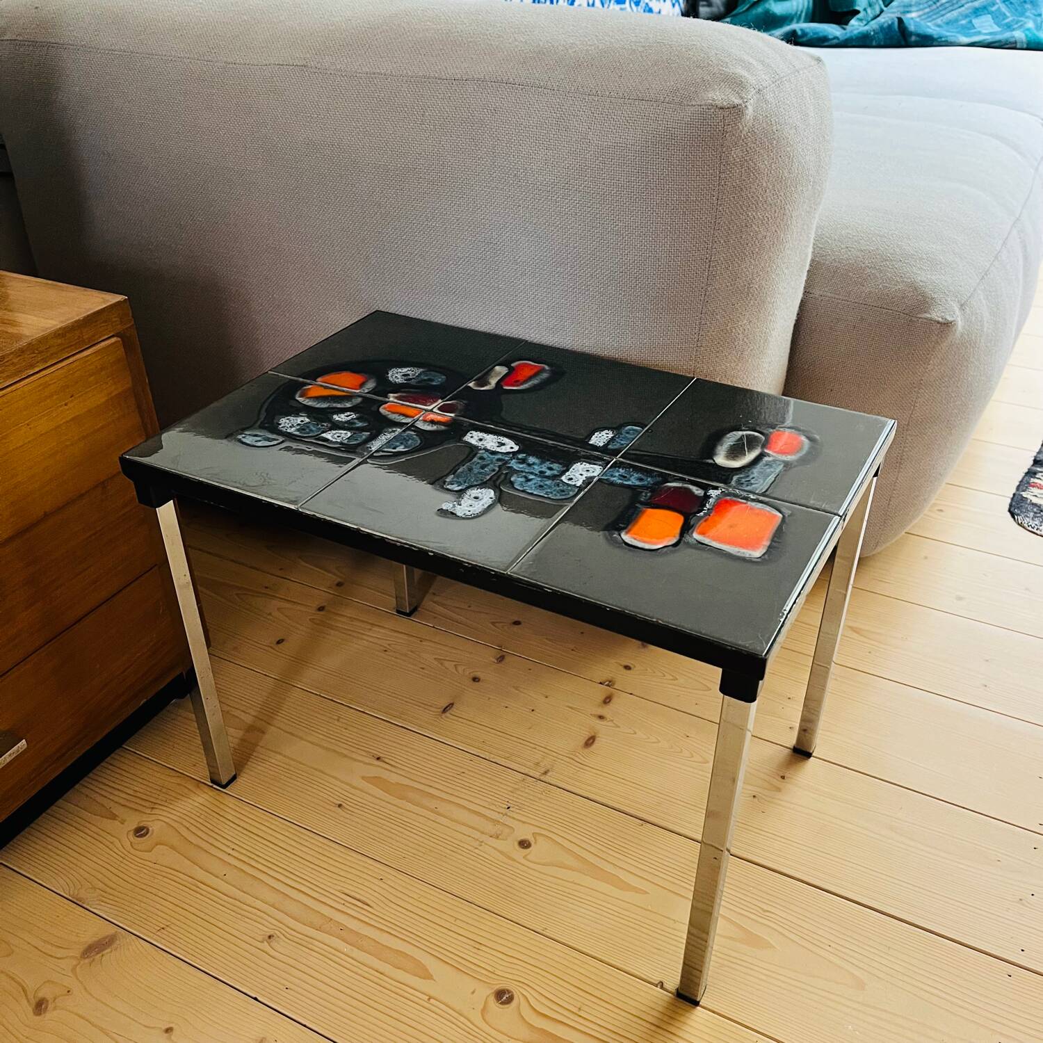 Belarti attribution side table - with tiles - 1960/70's