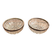 Paire Coupelle Ramequin Monture Argentée Italie Verre Moulé Taillé