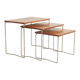 Wooden & chrome nest of tables x3 Brabantia