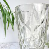 Vintage glass vase with geometric pattern