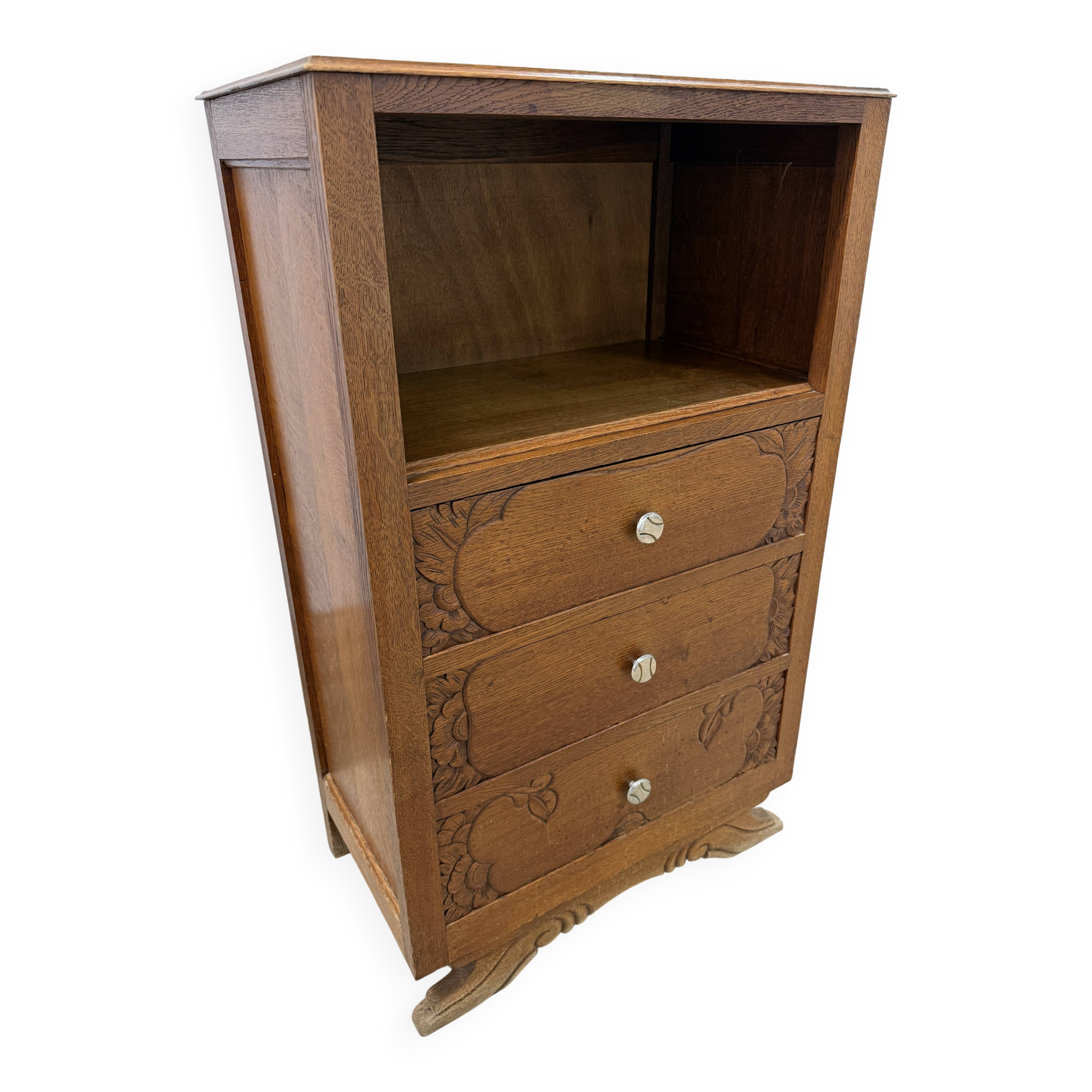 Meuble d’appoint ancien Art déco 1930 (type confiturier / chiffonnier)