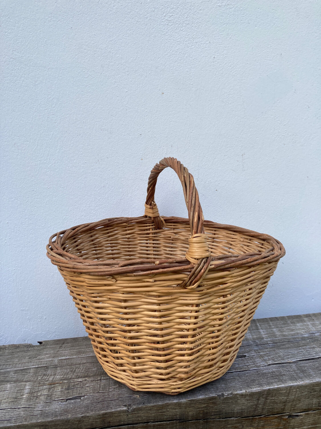 Old woven wicker basket