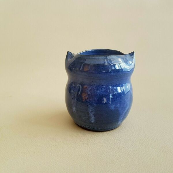 Vase zoomorphe chouette hibou céramiste XXème signé