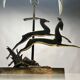 Art Deco Metal Table Lamp, France, 1940s