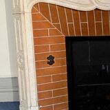 Louis XV style fireplace Model Pompadour White Carrara marble 20th century
