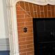 Louis XV style fireplace Model Pompadour White Carrara marble 20th century