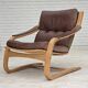 1970s, Swedish design by Åke Fribytter, armchair, leather, bentwood.