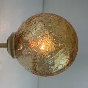 Pair of vintage amber glass wall lights