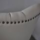 Vintage beige and cream cocktail armchair in fabric and eco-leather on a wooden frame — 1960s.